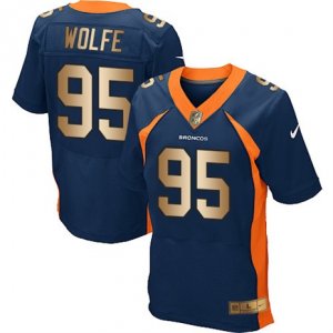 Nike Denver Broncos #95 Derek Wolfe Navy Blue Alternate Mens Stitched NFL New Elite Gold Jersey