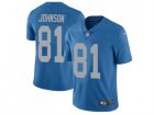 Nike Detroit Lions #81 Calvin Johnson Blue Throwback Mens Stitched NFL Limited Jersey