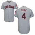 Men's Majestic Cleveland Indians #4 Juan Uribe Grey Flexbase Authentic Collection MLB Jersey