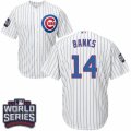 Youth Majestic Chicago Cubs #14 Ernie Banks Authentic White Home 2016 World Series Bound Cool Base MLB Jersey