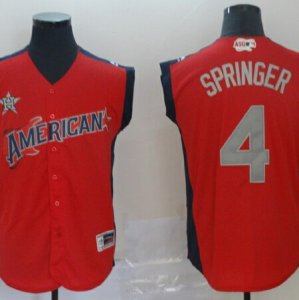 American League #4 George Springer Red 2019 MLB All Star Game Workout Player Jersey