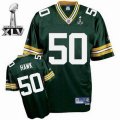 Green Bay Packers #50 A.J. Hawk 2011 Super bowl jerseys green