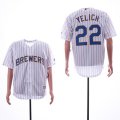 Brewers #22 Christian Yelich White Cool Base Jersey