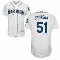 Mens Majestic Seattle Mariners #51 Randy Johnson White Flexbase Authentic Collection MLB Jersey
