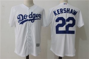 Dodgers #22 Clayton Kershaw White Cool Base Jersey