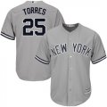 New York Yankees #25 Gleyber Torres Gray Cool Base Jersey