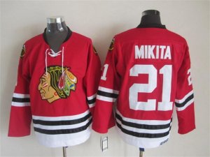 NHL Chicago Blackhawks #21 Mikita red Throwback Frenate jerseys