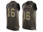 Mens Nike Indianapolis Colts #16 Scott Tolzien Limited Green Salute to Service Tank Top NFL Jersey