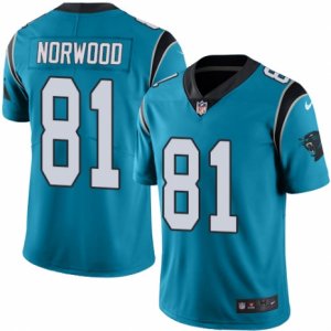 Mens Nike Carolina Panthers #81 Kevin Norwood Limited Blue Rush NFL Jersey