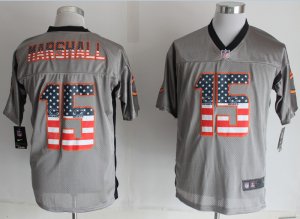 Nike Chicago Bears #15 Marshall Grey Jerseys(USA Flag Fashion Shadow Elite)