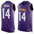 Nike Minnesota Vikings #14 Stefon Diggs Purple Team Color Men Stitched NFL Limited Tank Top Jersey