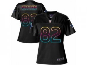 Women\'s Nike Dallas Cowboys #82 Jason Witten Game Black Fashion NFL Jersey