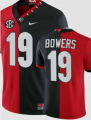 Mens Georgia Bulldogs #19 Brock Bowers red Black split 2023 jersey