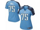 Women Nike Tennessee Titans #75 Byron Bell Game Light Blue Team Color NFL Jersey