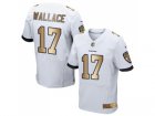 Nike Baltimore Ravens #17 Mike Wallace White Mens Stitched NFL New Elite Gold Jersey