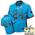 Nike Carolina Panthers #24 Josh Norman Blue Alternate Super Bowl 50 Men Stitched NFL Elite Drift Fashion Jersey