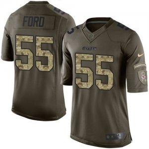 Nike Kansas City Chiefs #55 Dee Ford Green Salute To Service Jerseys(Limited)