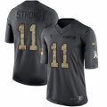 Mens Nike Houston Texans #11 Jaelen Strong Limited Black 2016 Salute to Service NFL Jersey