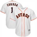 Astros #1 Carlos Correa White Cool Base Jersey