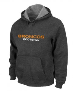 Denver Broncos Authentic font Pullover Hoodie D.Grey