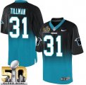 Nike Carolina Panthers #31 Charles Tillman BlackBlue Super Bowl 50 Men Stitched NFL Elite Fadeaway Fashion Jersey