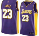 Nike Los Angeles Lakers #23 LeBron James Purple NBA Swingman jerseys