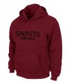 New Orleans Sains Authentic font Pullover Hoodie Red