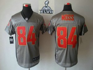 2013 Super Bowl XLVII NEW San Francisco 49ers 84 Randy Moss Grey Shadow Jerseys