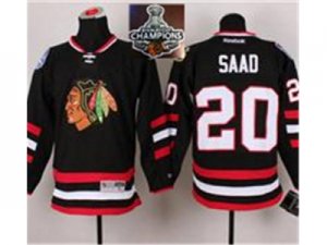 NHL Chicago Blackhawks #20 Brandon Saad Black 2014 Stadium Series 2015 Stanley Cup Champions jerseys