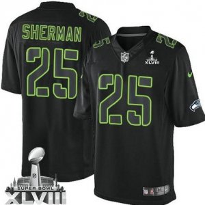 Nike Seattle Seahawks #25 Richard Sherman Black Super Bowl XLVIII NFL Impact Limited Jersey