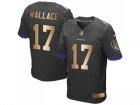 Nike Baltimore Ravens #17 Mike Wallace Black Alternate Mens Stitched NFL New Elite Gold Jersey