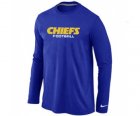 Nike Kansas City Chiefs Authentic font Long Sleeve T-Shirt blue