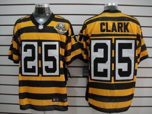 Nike NFL pittsburgh steelers #25 clark throwback yellow-black(team 80 anniversary)