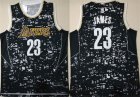 Lakers #23 Lebron James Black City Luminous Nike Swingman Jersey