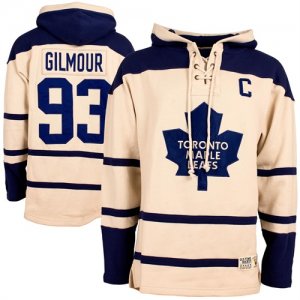 Malpe Leafs #93 Doug Gilmour Cream All Stitched Hooded Sweatshirt