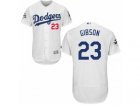 Los Angeles Dodgers #23 Kirk Gibson Authentic White Home 2017 World Series Bound Flex Base MLB Jersey
