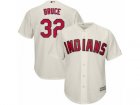 Youth Majestic Cleveland Indians #32 Jay Bruce Authentic Cream Alternate 2 Cool Base MLB Jersey