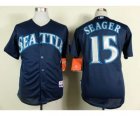 mlb jerseys seattle mariners #15 seager dk.blue[2014 new]