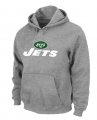 New York Jets Authentic Logo Pullover Hoodie Grey