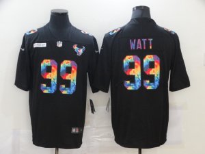 Nike Texans #99 J.J. Watt Black Vapor Untouchable Rainbow Limited Jersey