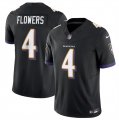 Men's Baltimore Ravens #4 Zay Flowers Black 2023 F.U.S.E. Vapor Limited Football Stitched Jersey