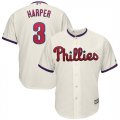 Phillies #3 Bryce Harper Cream Cool Base Jersey