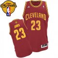 Men's Adidas Cleveland Cavaliers #23 LeBron James Swingman Wine Red Road 2016 The Finals Patch NBA Jersey