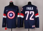 NHL Olympic Team USA #72 Justin Faulk Navy Blue Captain America Fashion Stitched Jerseys