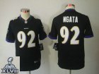 2013 Super Bowl XLVII Youth NEW NFL Baltimore Ravens 92 Haloti Ngata Black(Youth Limited)