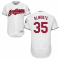 Men's Majestic Cleveland Indians #35 Abraham Almonte White Flexbase Authentic Collection MLB Jersey