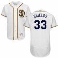 Men's Majestic San Diego Padres #33 James Shields White Flexbase Authentic Collection MLB Jersey