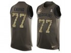 Mens Nike Washington Redskins #77 Shawn Lauvao Limited Green Salute to Service Tank Top NFL Jersey