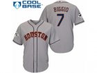 Houston Astros #7 Craig Biggio Replica Grey Road 2017 World Series Bound Cool Base MLB Jersey