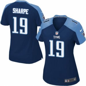 Women\'s Nike Tennessee Titans #19 Tajae Sharpe Limited Navy Blue Alternate NFL Jersey
